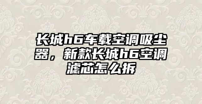 長城h6車載空調吸塵器，新款長城h6空調濾芯怎么拆